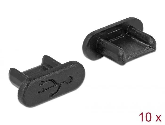 DeLOCK Støvdeksel for USB 2.0 Micro-B hunngrep 10 stk. svart i gruppen Datautstyr / Kabler og adaptere / USB / Micro-USB / Adaptere hos TP E-commerce Nordic AB (C70543)