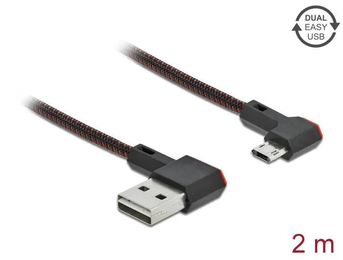 DeLOCK EASY-USB 2.0 Type-A hann til EASY-USB Micro-B hann 2 m i gruppen Datautstyr / Kabler og adaptere / USB / USB-A / Kabler hos TP E-commerce Nordic AB (C70553)