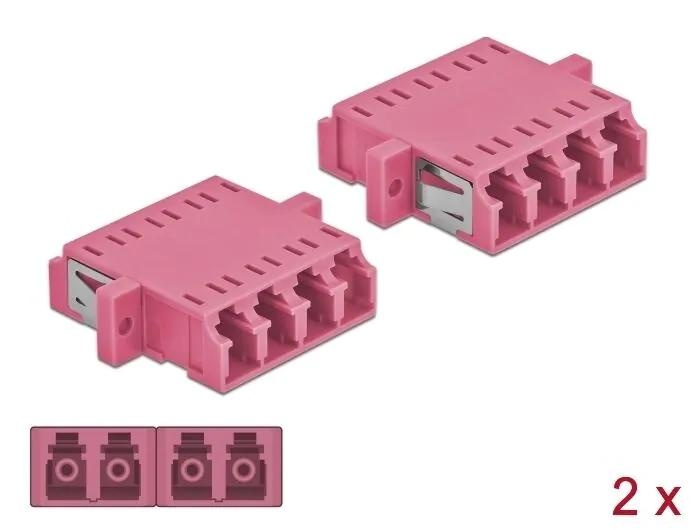 DeLOCK Optisk fiberkobler LC Quad f til LC Quad f MM 2 stk i gruppen Datautstyr / Kabler og adaptere / Nettverk / Adaptere og koblinger hos TP E-commerce Nordic AB (C70560)