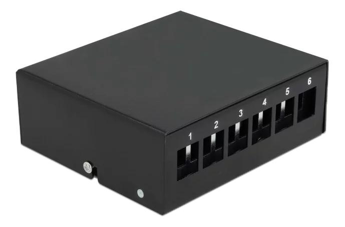 DeLOCK Keystone Patch Panel 6 Port svart i gruppen Datautstyr / Kabler og adaptere / Nettverk / Adaptere og koblinger hos TP E-commerce Nordic AB (C70582)