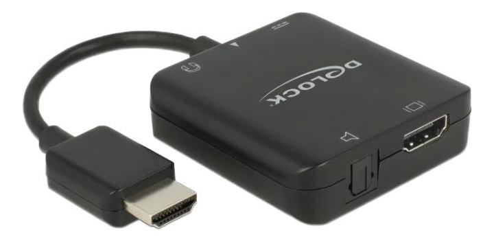 DeLOCK HDMI Audio Extractor 4K 60 Hz kompakt, svart i gruppen Elektronikk / Kabler og adaptere / HDMI / Adaptere hos TP E-commerce Nordic AB (C70611)