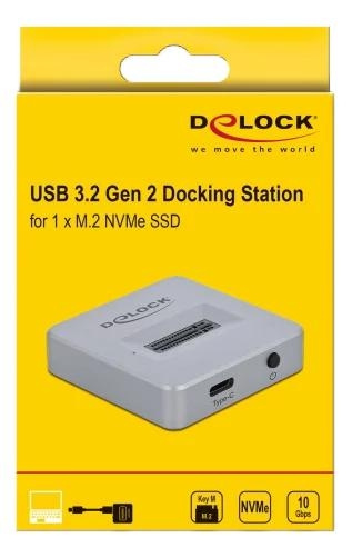DeLOCK M.2-dokkingsstasjon M.2 NVMe PCIe SSD med USB TypeC™-hunn i gruppen Datautstyr / Bærbare datamaskiner og tilbehør / Dokkingstasjoner hos TP E-commerce Nordic AB (C70616)
