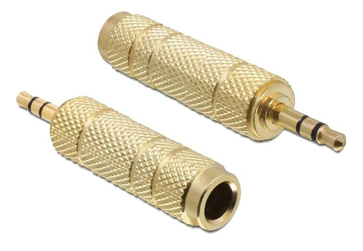 DeLOCK Adapter Stereo plug 3.5mm 3pin-Stereo jack 6.35mm 3pin metal i gruppen Elektronikk / Kabler og adaptere / Lyd analog / Adaptere hos TP E-commerce Nordic AB (C70625)