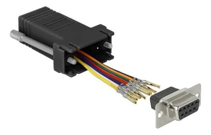 DeLOCK Adapter D-Sub 9-pinners hunn til RJ45 hunn Monteringssett svart i gruppen Datautstyr / Kabler og adaptere / Nettverk / Adaptere og koblinger hos TP E-commerce Nordic AB (C70643)