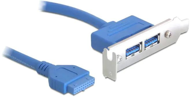 DeLOCK Slot bracket 1x19pin USB 3.0 pin header fe intern>2xUSB 3 i gruppen Datautstyr / PC-Komponenter / USB-kort hos TP E-commerce Nordic AB (C70674)