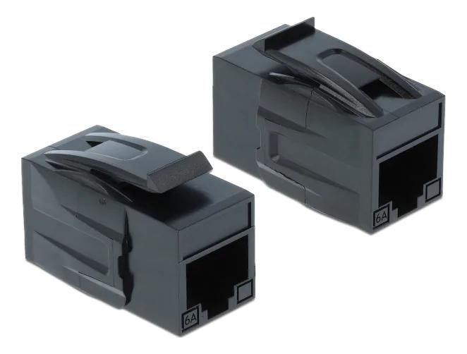 DeLOCK Keystone Module RJ45 jack > RJ45 jack Cat.6A UTP svart i gruppen Datautstyr / Kabler og adaptere / Nettverk / Adaptere og koblinger hos TP E-commerce Nordic AB (C70742)