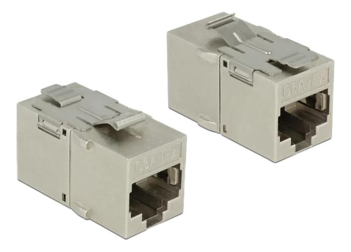 DeLOCK Keystone-modul RJ45-kontakt > RJ45-kontakt Cat.6A metall i gruppen Datautstyr / Kabler og adaptere / Nettverk / Adaptere og koblinger hos TP E-commerce Nordic AB (C70759)
