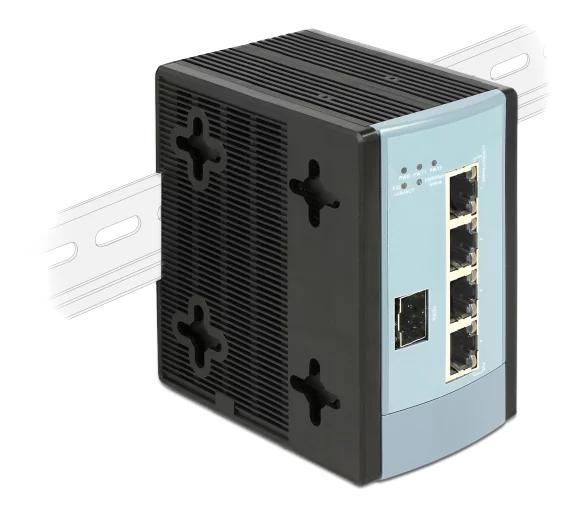 DeLOCK Gigabit Ethernet-svitsj 4 port + 1 SFP DIN-skinnemontering i gruppen Datautstyr / Nettverk / Switcher hos TP E-commerce Nordic AB (C70779)