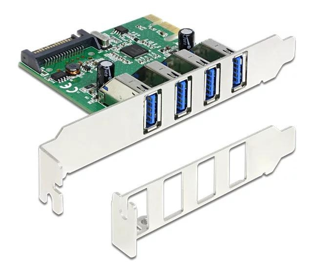 DeLOCK PCI Express-kort > 4 x USB 3.0, USB-adapter, PCIe 2.0 i gruppen Datautstyr / Nettverk / Nettverkskort / PCI Express hos TP E-commerce Nordic AB (C70788)