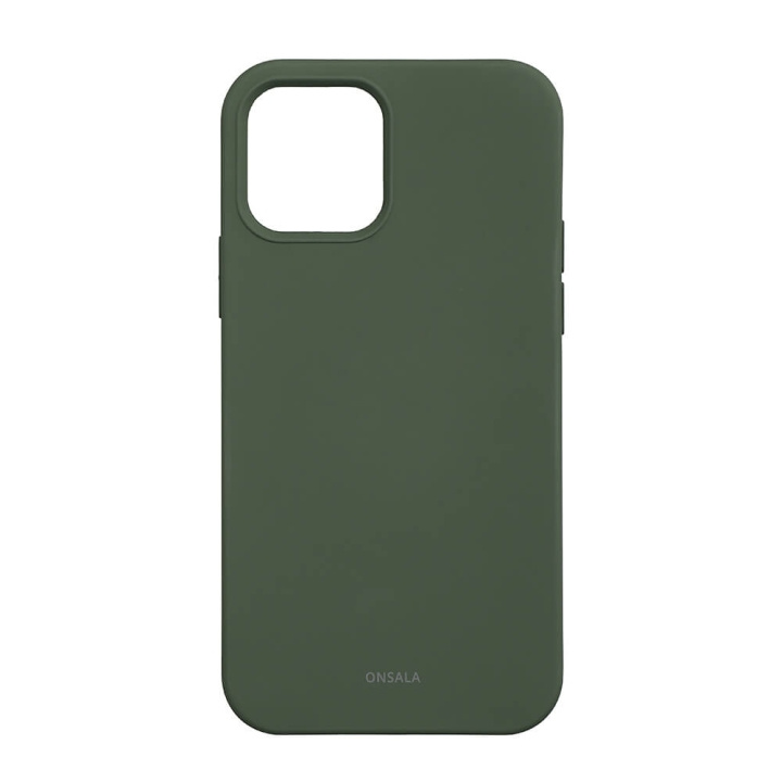Onsala Backcover Sil Touch iPhone 12/12 Pro Olive Green i gruppen SMARTTELEFON & NETTBRETT / Mobilbeskyttelse / Apple / iPhone 12 / Deksel hos TP E-commerce Nordic AB (C71192)