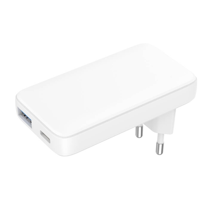 Gear Lader 220V 1xUSB-C+1xUSB-A PD/PPS 36W+QC 18W GaN Hvit i gruppen SMARTTELEFON & NETTBRETT / Ladere og Kabler / Vegglader / Vegglader Type C hos TP E-commerce Nordic AB (C71369)