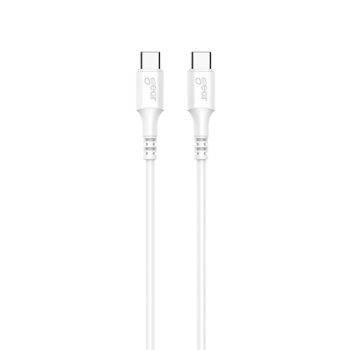 Gear Ladekabel USB-C til USB-C 2.0 0.5m Kabel Hvit i gruppen SMARTTELEFON & NETTBRETT / Ladere og Kabler / Kabler / Kabler type C hos TP E-commerce Nordic AB (C71400)