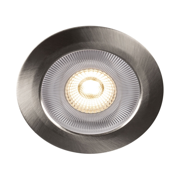 Llitt Alice 12V innfelt downlight 2700K IP44 340lm børstet stål 1-pk i gruppen Elektronikk / Lys / Taklamper hos TP E-commerce Nordic AB (C71890)