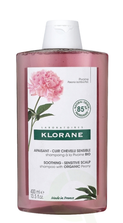 Klorane Shampoo With Organic Peony 400 ml Soothing-Sensitive Scalp i gruppen HELSE OG SKJØNNHET / Hår & styling / Hårpleie / Sjampo hos TP E-commerce Nordic AB (C73472)