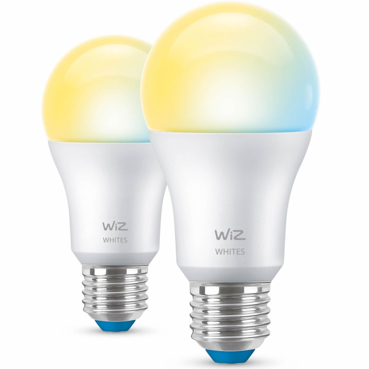 WiZ WiFi Smart LED E27 60W 806lm varm-kaldhvit 2-pakning i gruppen Elektronikk / Lys / LED-lys hos TP E-commerce Nordic AB (C74694)