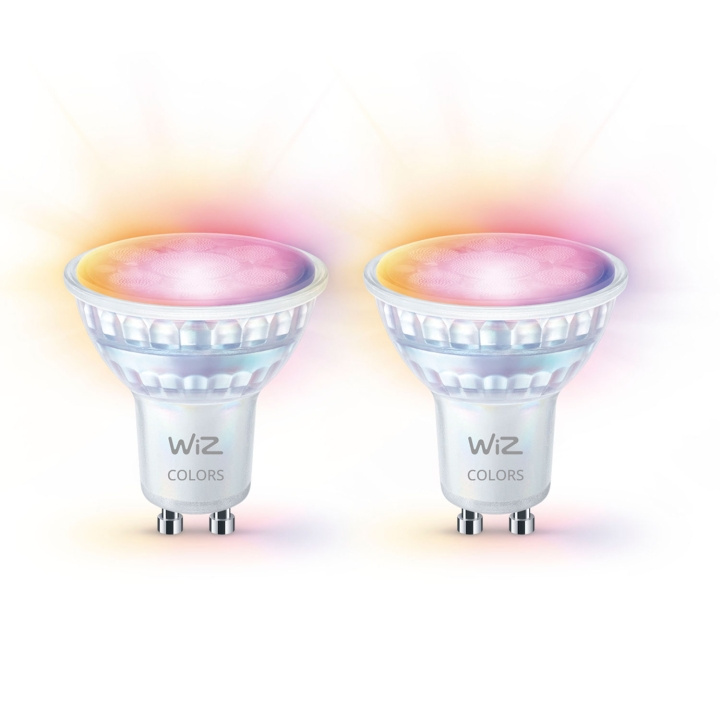 WiZ WiFi Smart LED GU10 50W 345lm farge + varm-kaldhvit 2-pk i gruppen Elektronikk / Lys / LED-lys hos TP E-commerce Nordic AB (C74696)
