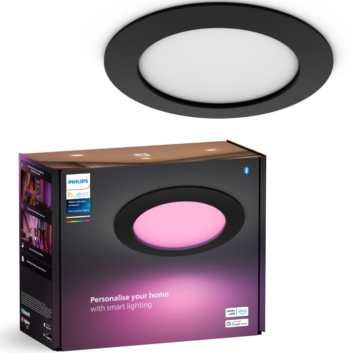 Philips Hue Slim Downlight L 170 mm hvit og Colour Ambiance Black 1-pk i gruppen Elektronikk / Lys / Taklamper hos TP E-commerce Nordic AB (C74719)