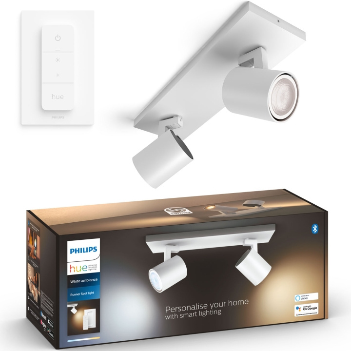 Philips Hue Runner White Ambiance 2 spot 800 lm Hvit i gruppen Elektronikk / Lys / Taklamper hos TP E-commerce Nordic AB (C74722)