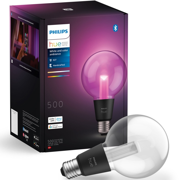 Philips Hue Lightguide Globe 95mm E27 Hvit og farget Ambiance i gruppen Elektronikk / Lys / LED-lys hos TP E-commerce Nordic AB (C74724)