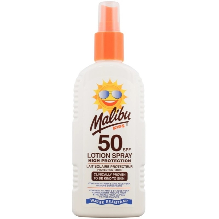 Malibu Kids Lotion Spray SPF50 200 ml i gruppen HELSE OG SKJØNNHET / Hudpleie / Soling / Solkrem hos TP E-commerce Nordic AB (C74759)
