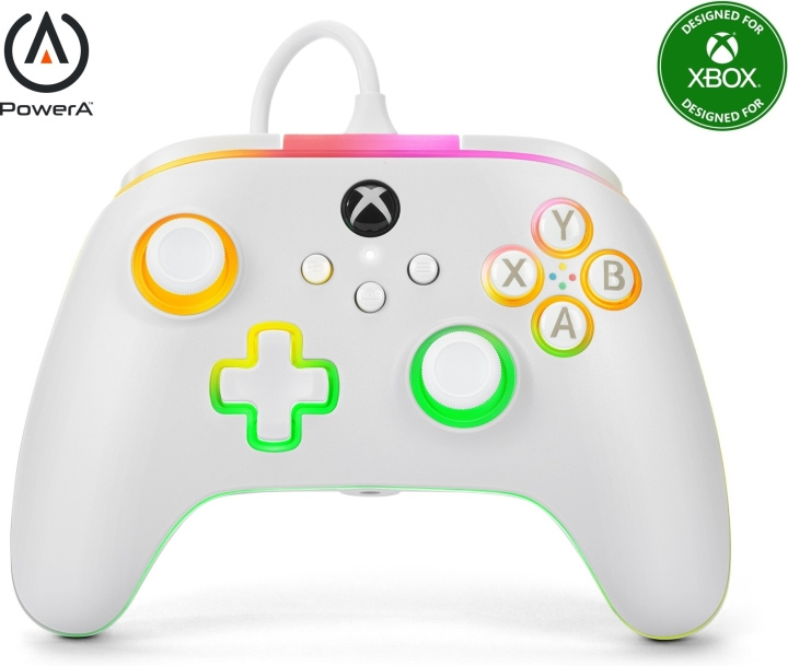 PowerA Lumectra Advantage kablet kontroller, hvit, Xbox / PC i gruppen Elektronikk / TV-spill & tilbehør / Xbox Series X / Tilbehør hos TP E-commerce Nordic AB (C75411)