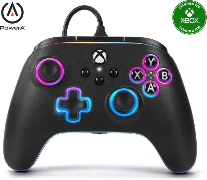 PowerA Lumectra Advantage kablet kontroller, svart, Xbox / PC i gruppen Elektronikk / TV-spill & tilbehør / Xbox Series X / Tilbehør hos TP E-commerce Nordic AB (C75412)