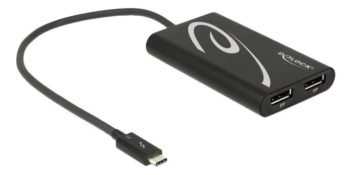 DeLOCK Adapter Thunderbolt™ 3 hann > 2 x DisplayPort hunn 4K 60 Hz i gruppen Datautstyr / Kabler og adaptere / DisplayPort / Adaptere hos TP E-commerce Nordic AB (C75623)