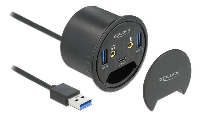 DeLOCK 3-port USB-hub på skrivebordet 1 x USB Type-C og 2 x USB Type-A +HD i gruppen Datautstyr / Datamaskin Tilbehør / USB-Hubs hos TP E-commerce Nordic AB (C75624)