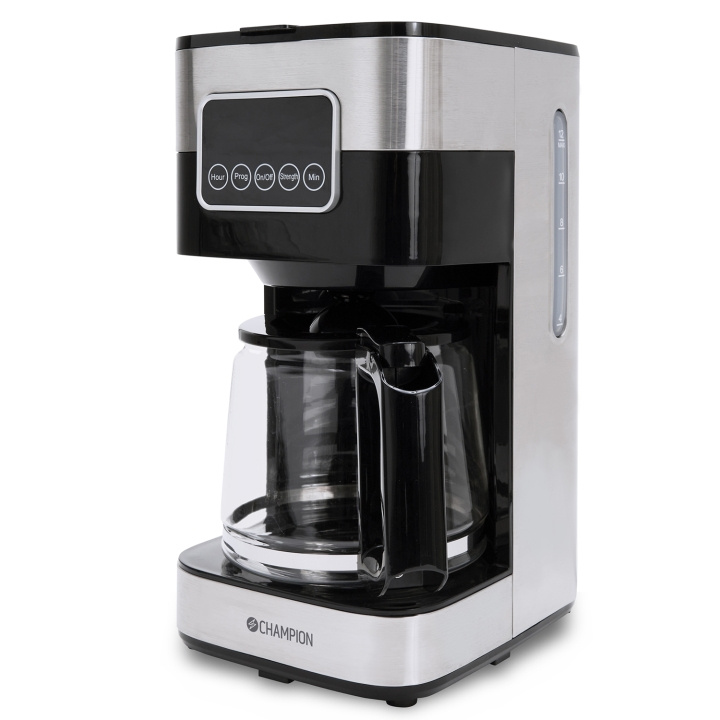 Champion Kaffetrakter Digital 12-kopp/1,5L KB400 rustfritt stål i gruppen HJEM, HUS OG HAGE / Husholdningsapparater / Kaffe og espresso / Kaffetraktere hos TP E-commerce Nordic AB (C75705)