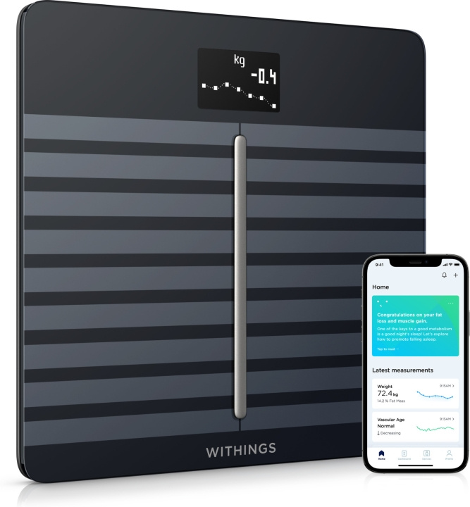 Withings Body Cardio V.2 personvekt, svart i gruppen HELSE OG SKJØNNHET / Helsepleie / Personvekter hos TP E-commerce Nordic AB (C76054)