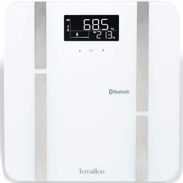 Terraillon Personvekt X-LINE Bluetooth Ultraslim 18 mm i gruppen HELSE OG SKJØNNHET / Helsepleie / Personvekter hos TP E-commerce Nordic AB (C76284)