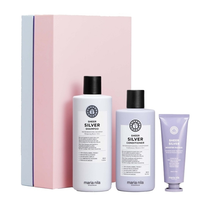 Maria Nila Maria Nila Gavesett Sheer Silver Beauty Box i gruppen HELSE OG SKJØNNHET / Hår & styling / Hårpleie / Hårfarge / Sølv sjampo hos TP E-commerce Nordic AB (C76291)