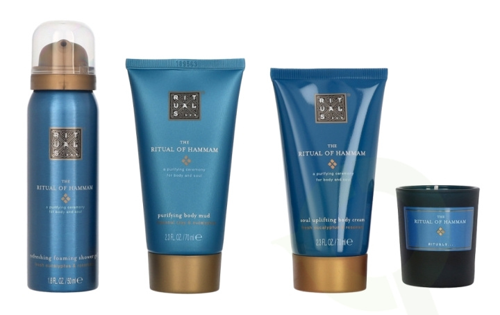 Rituals Hammam Set 215 ml Foaming Shower Gel 50ml/Body Mud 70ml/Body Cream 70ml/Scented Candle 25gr i gruppen HELSE OG SKJØNNHET / Gavesett / Gavesett for henne hos TP E-commerce Nordic AB (C76368)