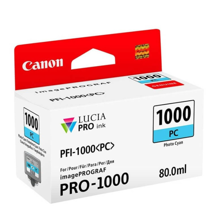 Canon Blekk 0550C001 PFI-1000 Fotocyan i gruppen Datautstyr / Skrivere og tilbehør / Blekk og toner / Blekkpatroner / Canon hos TP E-commerce Nordic AB (C76479)