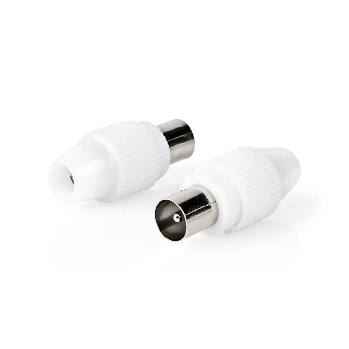 Nedis IEC (koaks) Connector | Rett | Hann | Nikkel belagt | 75 Ohm | Skrue | Kabeltilførselsdiameter: 7.0 mm | Metall / PVC | Hvit | 2 stk. | Boks i gruppen Elektronikk / Kabler og adaptere / Antennekabler og tilbehør / Tilbehør hos TP E-commerce Nordic AB (C76683)