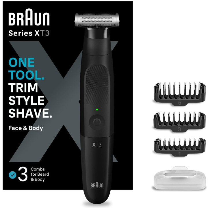 Braun Hybridtrimmer XT3100 3 kammer i gruppen HELSE OG SKJØNNHET / Hår & styling / Barbering og trimming / Skjeggtrimmere og tilbehør hos TP E-commerce Nordic AB (C76772)