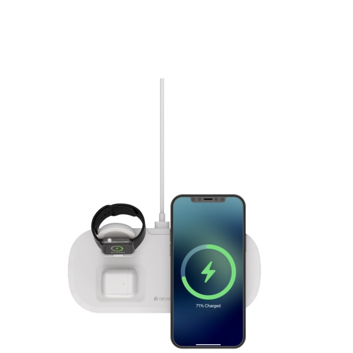 Devia trådløs lader 3in1 Smart 15W hvit i gruppen SMARTTELEFON & NETTBRETT / Ladere og Kabler / Trådløs lader QI hos TP E-commerce Nordic AB (C78585)