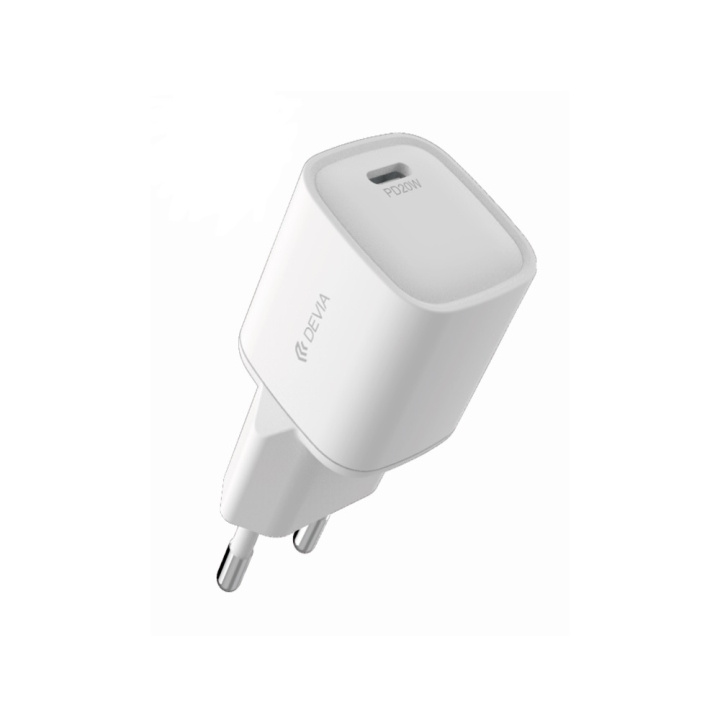 Devia vegglader Smart Mini PD 20W 1x USB-C hvit i gruppen SMARTTELEFON & NETTBRETT / Ladere og Kabler / Vegglader / Vegglader Type C hos TP E-commerce Nordic AB (C78611)