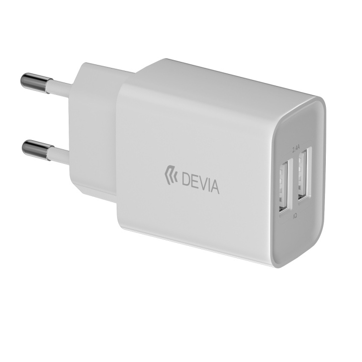 Devia smart vegglader 2x USB 2,4A hvit i gruppen SMARTTELEFON & NETTBRETT / Ladere og Kabler / Vegglader / Vegglader USB hos TP E-commerce Nordic AB (C78660)