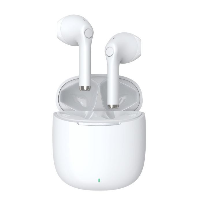 Devia Bluetooth-hodetelefoner TWS Joy A13 hvit i gruppen Elektronikk / Lyd & Bilde / Hodetelefoner & Tilbehør / Hodetelefoner hos TP E-commerce Nordic AB (C78695)