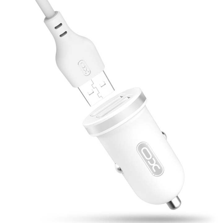 Xo billader TZ08 2x USB 2,1A hvit + lynkabel i gruppen SMARTTELEFON & NETTBRETT / Ladere og Kabler / Billader / Billader Lightning hos TP E-commerce Nordic AB (C79141)