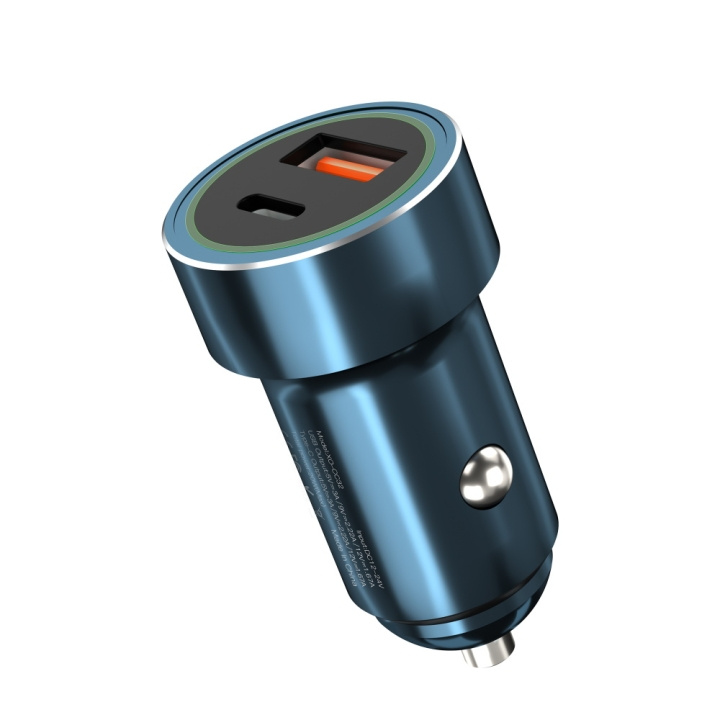 Xo billader CC32 PD QC 3.0 20W 1X USB 1x USB-C blå i gruppen SMARTTELEFON & NETTBRETT / Ladere og Kabler / Billader / Billader USB hos TP E-commerce Nordic AB (C79153)