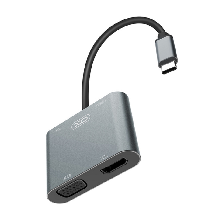 Xo adapter HUB HUB001 4in1 sølv i gruppen Datautstyr / Datamaskin Tilbehør / USB-Hubs hos TP E-commerce Nordic AB (C79158)