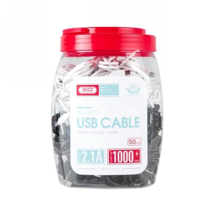 Xo kabel NB103 USB - Lightning 1,0 m 2,1A svart 30stk / hvit 20stk sett i gruppen SMARTTELEFON & NETTBRETT / Ladere og Kabler / Kabler / Kabler Lightning hos TP E-commerce Nordic AB (C79224)