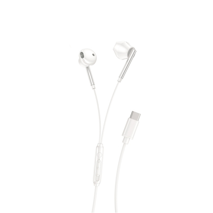 Xo eP66 USB-C-øretelefoner med ledning, hvite i gruppen Elektronikk / Lyd & Bilde / Hodetelefoner & Tilbehør / Hodetelefoner hos TP E-commerce Nordic AB (C79255)