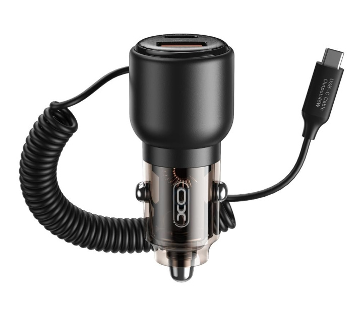 Xo billader CC59 65W 1x USB 1x USB-C-stikkontakt med USB-C-kabel + USB-C - USB-C-kabel i gruppen SMARTTELEFON & NETTBRETT / Ladere og Kabler / Billader / Billader Type C hos TP E-commerce Nordic AB (C79307)