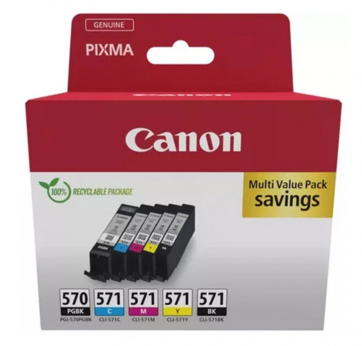 Canon Blekk 0372C006 PGI-570/CLI-571 Multipack i gruppen Datautstyr / Skrivere og tilbehør / Blekk og toner / Blekkpatroner / Canon hos TP E-commerce Nordic AB (C81421)
