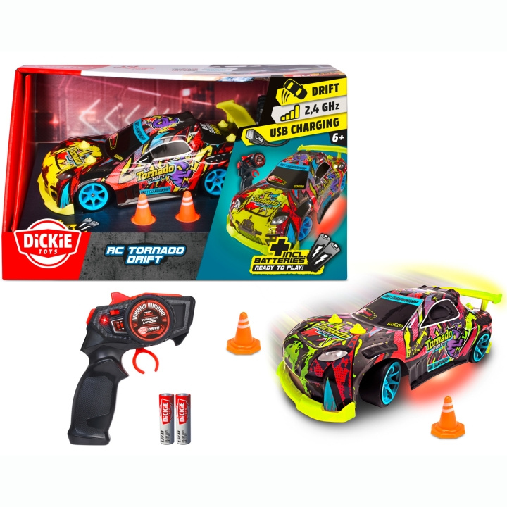 Dickie Tornado Drift radiostyrt bil, 22 cm i gruppen LEKER, BARN OG BABY / Radiostyrt / Radiostyrte biler hos TP E-commerce Nordic AB (C81520)