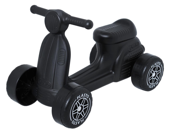 Plasto Sitt spark Scooter med tysta hjul, svart, sitthöjd 22 cm, längd 50cm i box i gruppen LEKER, BARN OG BABY / Uteleker / Hageleker hos TP E-commerce Nordic AB (C81739)