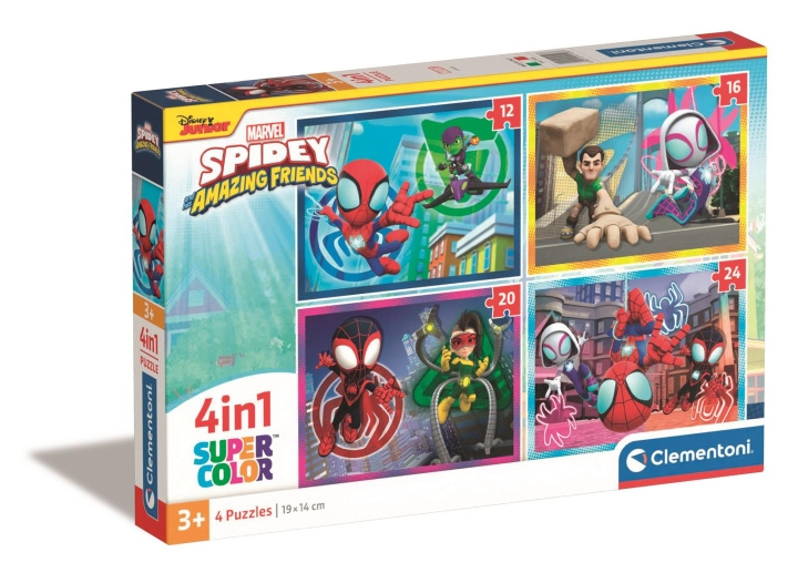 Clementoni 4 i 1 puslespill Spidey og hans fantastiske venner i gruppen LEKER, BARN OG BABY / Leker / Barnas puslespill hos TP E-commerce Nordic AB (C82074)